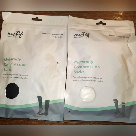 Maternity Compression Socks Size Mediun- Black and White - Picture 1 of 2